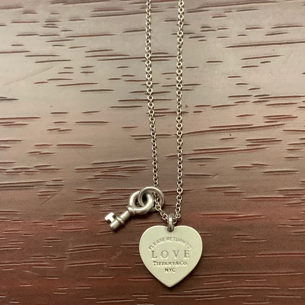 Tiffany & Co. Heart Tag with Key Pendant Necklace